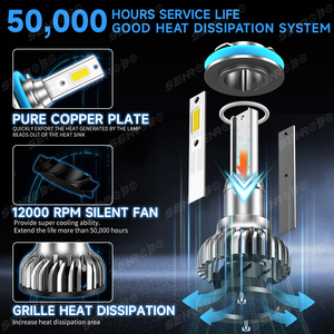 공장 S7-DOB 자동차 Led 라이트 헤드 라이트 LED H1 H3 H7 H11 9005 9006 H4 Canbus 기능 12V Led 헤드 라이트 H4 하이 로우 빔 - Product Image 3