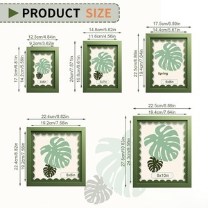 Cadre <span class=keywords><strong>photo</strong></span> en carton ondulé de 7 pouces, style <span class=keywords><strong>artistique</strong></span> <span class=keywords><strong>et</strong></span> créatif, vert, pour chambre à coucher, table de chevet, armoire de nuit (Collection 2026) - Product Image 4