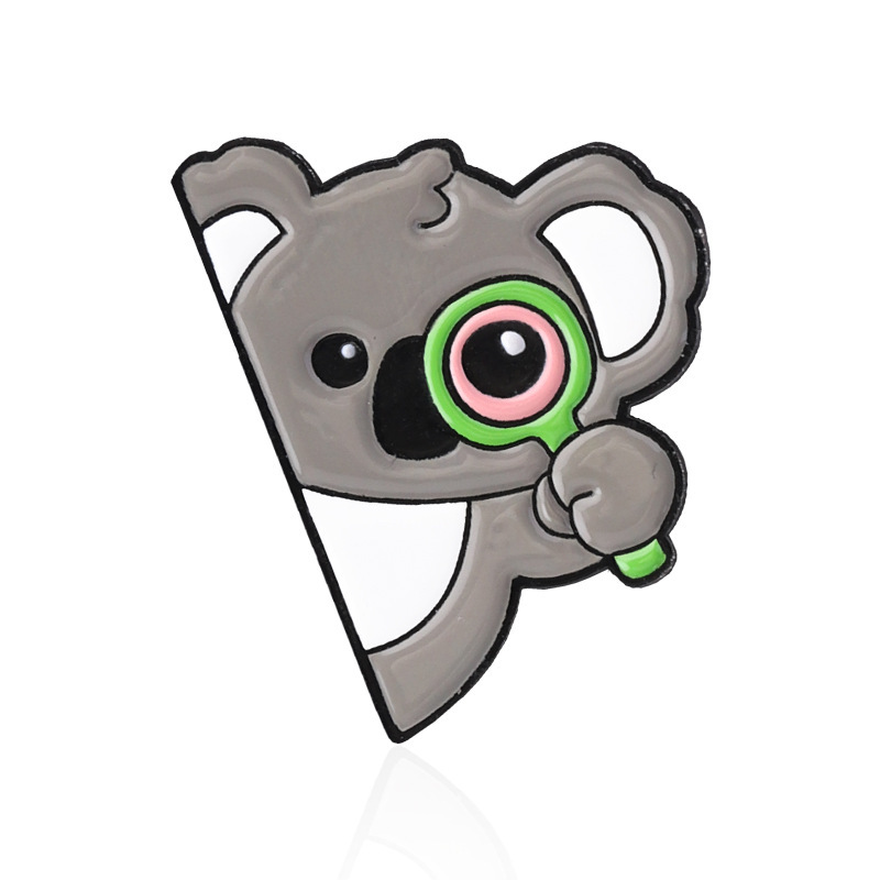 Sming Pins Koala Enamel Pin - Cute Animal Magnifying Glass