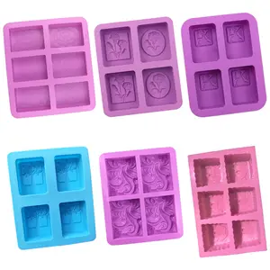 Custom 3d Dragon Square Diy Handmade Soap Mold 4 Inches Massage Bar Soap Silicone Molds With Your Logo