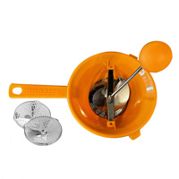 Moulin à légumes à double disque 20 cm avec deux lames pour écraser et hacher les légumes, en acier inoxydable et plastique, 4 mm, ergonomique, pour soupes