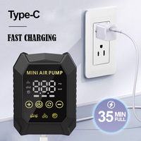 Mini compresseur d'air portable en métal 12V 12L/min avec manomètre numérique et moniteur de pression des pneus pour moto/vélo électrique