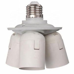 3 en 1 enchufe <span class=keywords><strong>E27</strong></span> tipo <span class=keywords><strong>Color</strong></span> blanco <span class=keywords><strong>E27</strong></span> a 3E27 bombillas Base enchufe adaptador bombilla Base portalámparas - Product Image 2