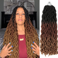 Extensions de cheveux synthétiques ondulés pour tressage, style Gypsy Faux Locks Ombré, pour tresses Jumbo et tresses au crochet, Gypsy Locs