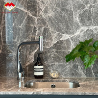 Élégantes dalles de marbre gris Hermès pour sols, escaliers, rebords de fenêtre, seuils, panneaux muraux, comptoirs de cuisine en marbre et meubles-lavabos de salle de bain