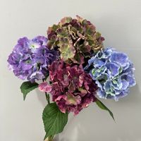 Hydrangeas artificiels ondulés de 56 cm, style antique, disponibles en gros, personnalisables, pour décoration de table intérieure