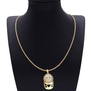 Mexico Oro Laminado позолоченное кубическое циркониевое ожерелье из латуни я люблю тебя кулон ожерелье ювелирный подарок для пары друзей семьи - Product Image 2