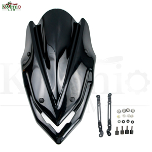 Parabrisas Delantero Negro para Motocicleta KOLMIO-LAM con Soporte, Compatible con KAWASAKI <span class=keywords><strong>Z900</strong></span> 2017-2019, Deflector de Viento Z 900 2018 - Product Image 1