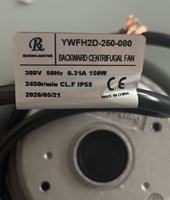 Ventilateur centrifuge à pales courbées vers l'arrière 380V 50Hz 3PH IP55 250MM pour HRV ERV VMC