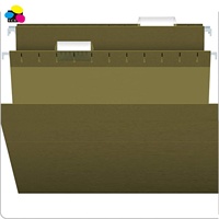 Carpeta de archivos de suspensión colgante de papel Kraft verde oscuro Tab transparente 5 pestañas