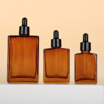 Flacons cosmétiques compte-gouttes transparents pour les yeux, en verre plat classique, 30 ml, 50 ml, 100 ml, diffuseur de roseaux noir