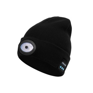 Bonnet LED Bluetooth tricoté chaud avec <span class=keywords><strong>lampe</strong></span> frontale ovale, revers pliable, en acrylique doux pour adulte, idéal pour le cyclisme, la course et la randonnée - Product Image 5