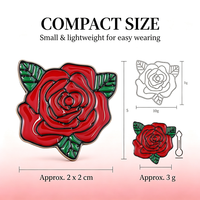 Badge en émail souple en forme de rose en métal noir teinté, de haute qualité, promotionnel, pour la vente en gros, fabriqué par le fabricant