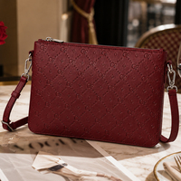 Sac bandoulière personnalisé pour homme en cuir PU, pochette plate zippée fine, sac à bandoulière avec sangle détachable, OEM ODM, faible MOQ, directement de l'usine