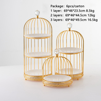 Support de présentation de gâteaux et desserts en forme de cage à oiseaux, personnalisé et créatif, pour mariage et hôtel