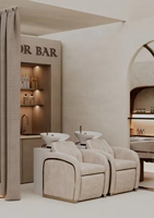 Bol de shampooing inclinable rose moderne de luxe chaises tête lavage à contre-courant massage salon de coiffure chaise de shampooing