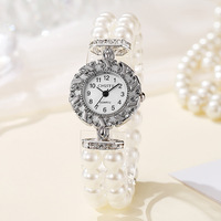 Nouvelle Montre Bracelet Créative en Perles Tendance pour Femme – Montre Bracelet Élastique de Niche