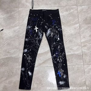 Fournisseur de vêtements HC Fashion, sur mesure uniquement, jeans en toile pour hommes, vintage, délavés, avec surpiqûres, coupe ample, pantalon imperméable - Product Image 5