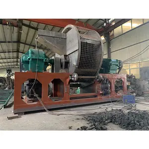 2 Tons Per Hour Used Truck Tire Shredder / Scrap Tire Shredding Equipment For Sale