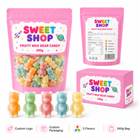 Bonbons Gommeux en Forme d'Ours 340g Sachet 5 Saveurs Remplis de Confiture Liquide Bonbons en Forme d'Animaux 3D à Mâcher en Bouteille