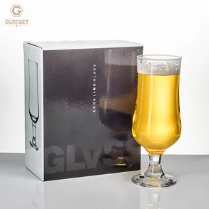 Scatola regalo personalizzata calici di vetro all'ingrosso vetro cristallino birra bicchieri di vetro bicchieri