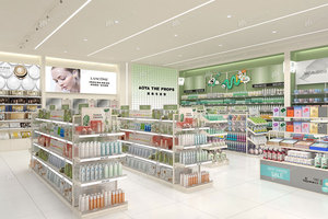 07-SHGS-D Cosmetic Shop Decoration Green Life <strong>Hall</strong> Series Space-saving Display Furniture <strong>Interior</strong> <strong>Design</strong> for Small Shop - Product Image 5