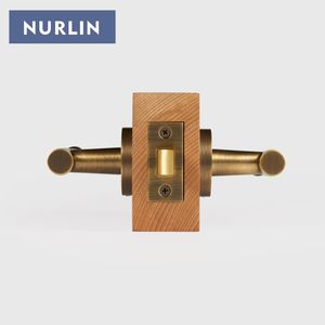 Nurlin cuero Real latón puerta habitación palanca manija conjunto mortaja pasaje privacidad <span class=keywords><strong>Thumble</strong></span> Turn Deadbol maniquí latón antiguo bronce - Product Image 5