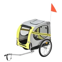 Sepeda Anjing Lipat Trailer Pet Cart Sepeda Wagon Cargo Carrier dengan 3 Pintu Masuk dan Layar Mesh Bernapas untuk Perjalanan & Off-Road