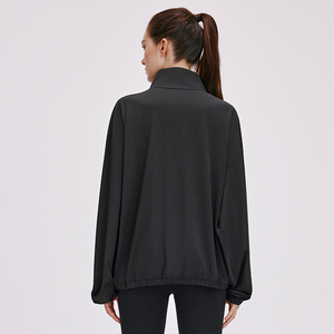 เสื้อแจ็กเก็ตคอเต่ามีซิปครึ่งแขนสำหรับใส่ออกกำลังกายเล่นกีฬาวิ่งชุดกีฬาโยคะโลโก้ได้ตามต้องการ - Product Image 3