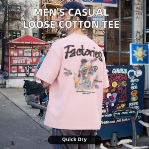 Camiseta Casual de Alta Calidad para Hombre, Holgada, Lisa, con Letras Estampadas, de Poliéster/Algodón, 200 Gramos, Manga Corta, Cuello Redondo, Transpirable, con Estampado por Transferencia Térmica - Product Image 2