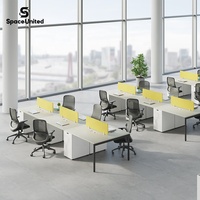 Station de travail pour deux personnes en acier au design minimaliste SpaceUnited, bureau moderne