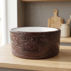 Vasque ronde en céramique marron moderne et écologique pour salle de bain, idéale pour les plans de travail de sous-sol et de villa - Product Image 6