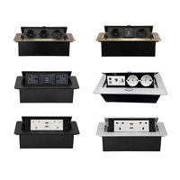 Cuivre 10A Étanche Pop-up Électrique Power Ground Outlet Box Allemand Français EU UK Universal Floor Socket Acier Inoxydable SDK