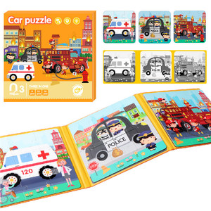 3 in 1 giocattolo educativo pieghevole avanzato in legno Puzzle pensiero logico vernice colorata libro magnetico per bambini - Product Image 4