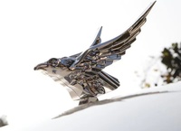 Autocollants 3D pour carrosserie de voiture, logo d'aigle volant, adhésifs réutilisables en ABS de haute qualité