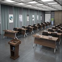 Table de formation pliante moderne en acier et mélamine pour université, garantie 5 ans, idéale pour les salles de classe et les bureaux d'étude des étudiants