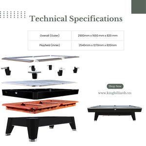 Mesa de Billar Alpha Edición Torneo de 9 pies, Madera Sólida, Pizarra, Retorno de Bolas, Accesorios Premium para Club Deportivo - Product Image 5