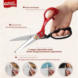 مقص خياطة احترافي صناعي 10-12 بوصة بشفرة من الفولاذ المقاوم للصدأ SK5 ومقبض من سبائك الألومنيوم غير قابل للانزلاق مستورد للملابس - Product Image 3