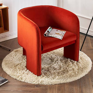 Sillón Moderno Hecho a Mano de Terciopelo Suave con Arco Curvo - Sillón Envolvente de Lujo Ligero para Sala de Estar, Dormitorio, Apartamento, Hotel - Product Image 3