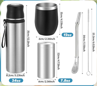 Meilleur kit Yerba Mate ensemble de tasses Yerba Mate Bombilla gourde de 12 oz bouteille d'eau thermique de 34 oz en acier inoxydable boîte de thé cadeau pour le voyage