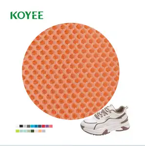 KOYEE Custom Heavy Weight 250Gsm 60% Organic Cotton 40% Recycled Polyester bamboo Fleece Mesh Fabric For Sneakers Shoe Uppers