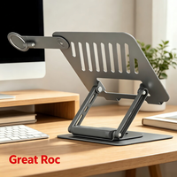 Support d'ordinateur portable ergonomique rotatif à 360° Smarto L30 haut de gamme avec support pour téléphone et hub USB, hauteur et angle réglables pour ordinateurs portables de 17 pouces