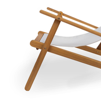 Vente en gros 2025 chaise longue pliable de style moderne en bois confortable à 4 niveaux et réglable en hauteur pour villa de plage en plein air