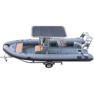 Heavy Duty 22 ft Open RIB 660 Double Aluminum Rigid Hull <b>PVC</b>/Hypalon Inflatable Boats With T-<b>top</b> for Sale - Product Image 4