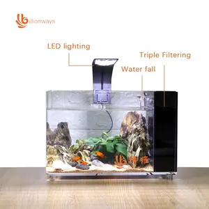 China Manufacturer Aquarium Double Room Acrylic Fish Tank With Water Pump and Oxygen