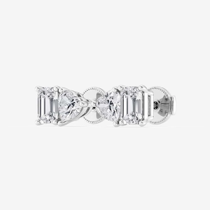 Elegant 2 Ctw <b>Emerald</b> And Heart Lab Grown Diamond Two Stone <b>Stud</b> <b>Earrings</b> With Brilliant Sparkle Ethical Luxury Jewelry Women - Product Image 3