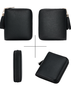 Portefeuille pour femmes en cuir PU personnalisé avec blocage RFID, grande capacité, porte-cartes de crédit tendance avec fermeture éclair, 40 emplacements pour cartes - Product Image 3