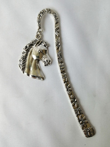 Cabeça de cavalo de prata antiga, marcador de página com liga de <span class=keywords><strong>metal</strong></span> - Product Image 2