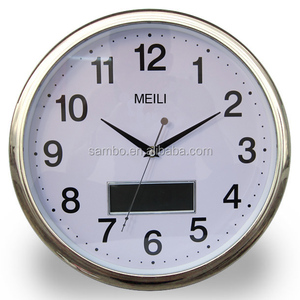 นาฬิกาติดผนังแบบแอนะล็อกชุบสีทองพร้อมจอแสดงผลดิจิตอล <span class=keywords><strong>LCD</strong></span> - Product Image 5