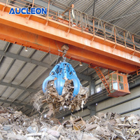 Grue à double poutre télécommandée sans fil avec grappin pour le transfert de matériaux en usine, atelier et entrepôt